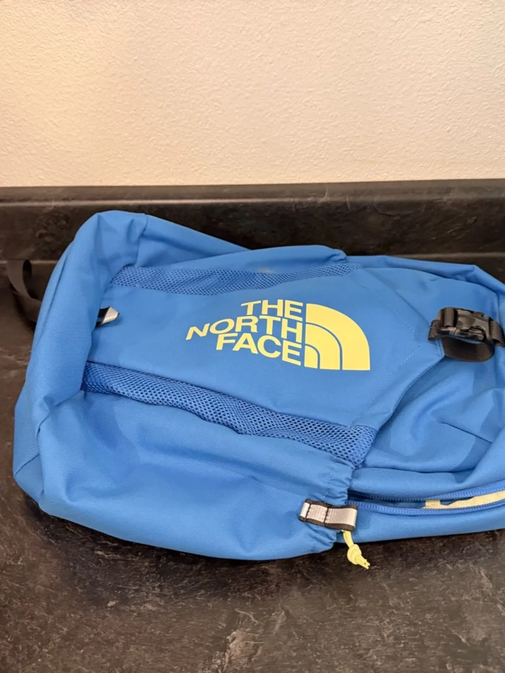 The North Face Blue Backpack with Yellow Logo - - Picture 3 of 5